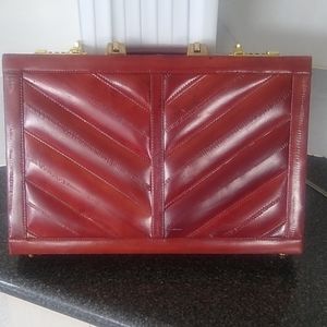 Eel briefcase Leather Brown Rustic Beautiful